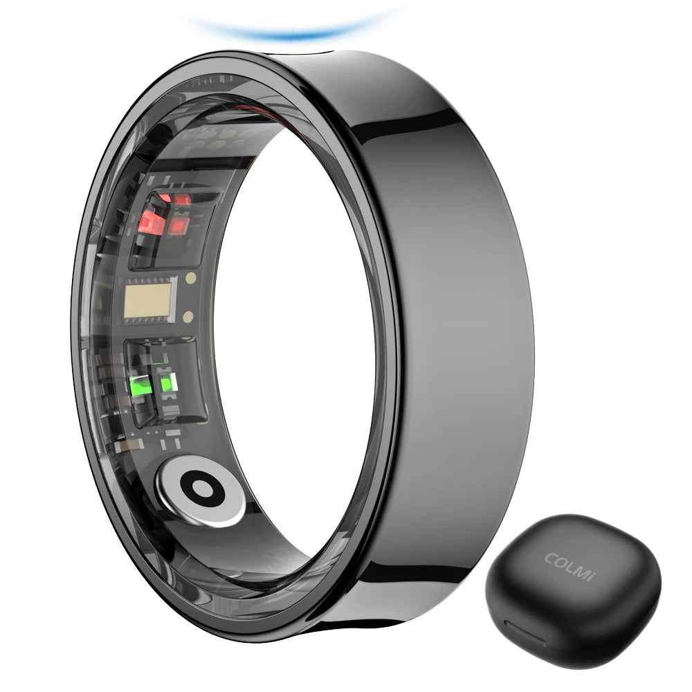 COLMI R09 Smart Ring – Temperature, Sleep & Heart Rate + Charging Case, Black - Revel Smart