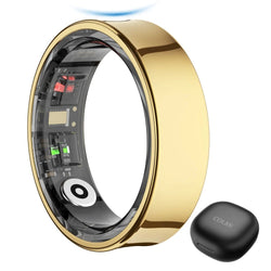 COLMI R09 Smart Ring – Temperature, Sleep & Heart Rate + Charging Case, Gold - Revel Smart