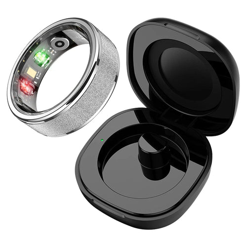 COLMI R10 Smart Ring – Health & Sleep Tracking + Charging Case, 5ATM Waterproof, Silver - Revel Smart