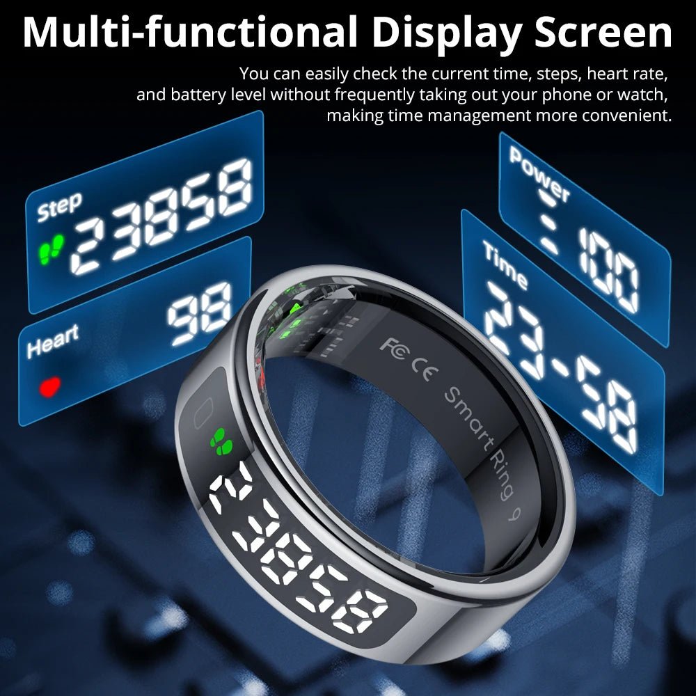 COLMI R12 Smart Ring with Display & Touch, Wireless Charging, 5ATM, Black - Revel Smart