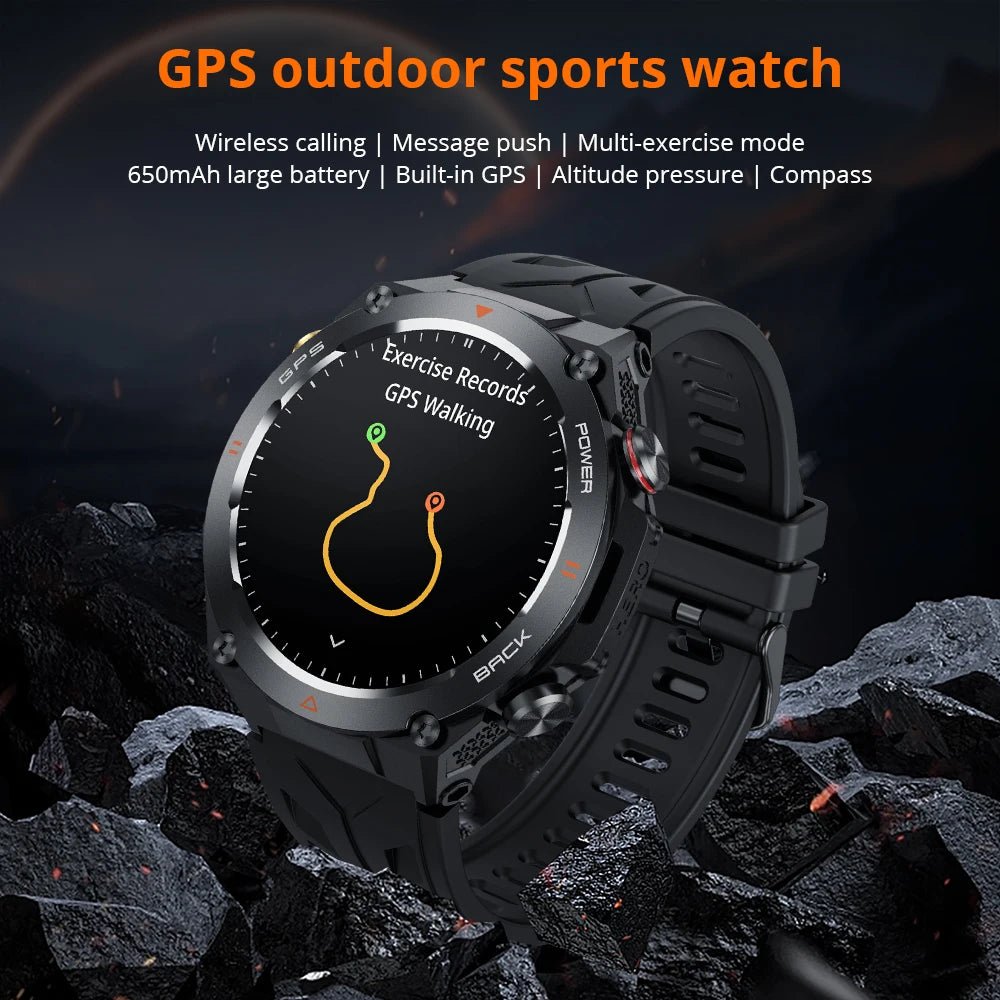COLMI V75 Outdoor GPS Smartwatch – Compass, BT Calls & 650mAh Battery, Black - Revel Smart