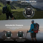 COLMI V75 Outdoor GPS Smartwatch – Compass, BT Calls & 650mAh Battery, Black - Revel Smart