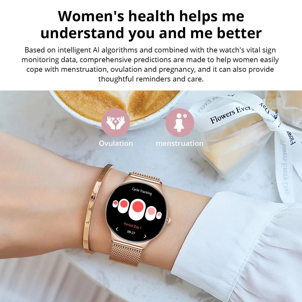 COLMI V89 Women’s Smartwatch 1.43″ AMOLED, Calls & Health, Gold - Revel Smart
