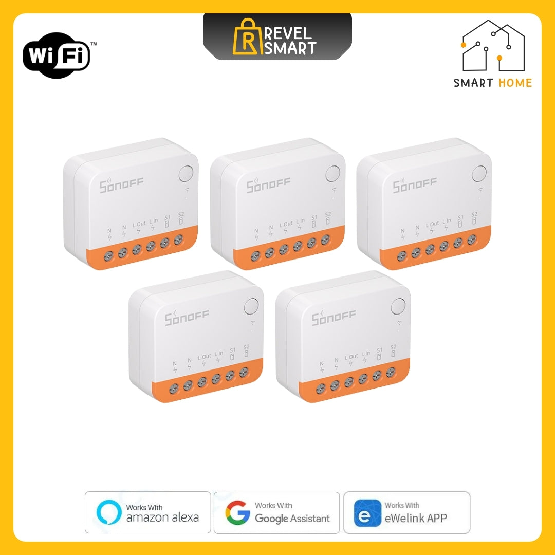 وحدة تبديل ذكية، من SONOFF، تدعم شبكة Wi-Fi اللاسلكية، إصدار MINIR4 MINI، أقصى حمل 10 أمبير، تدعم تحويل المفتاح العادي إلى مفتاح ذكي، 5 قطع