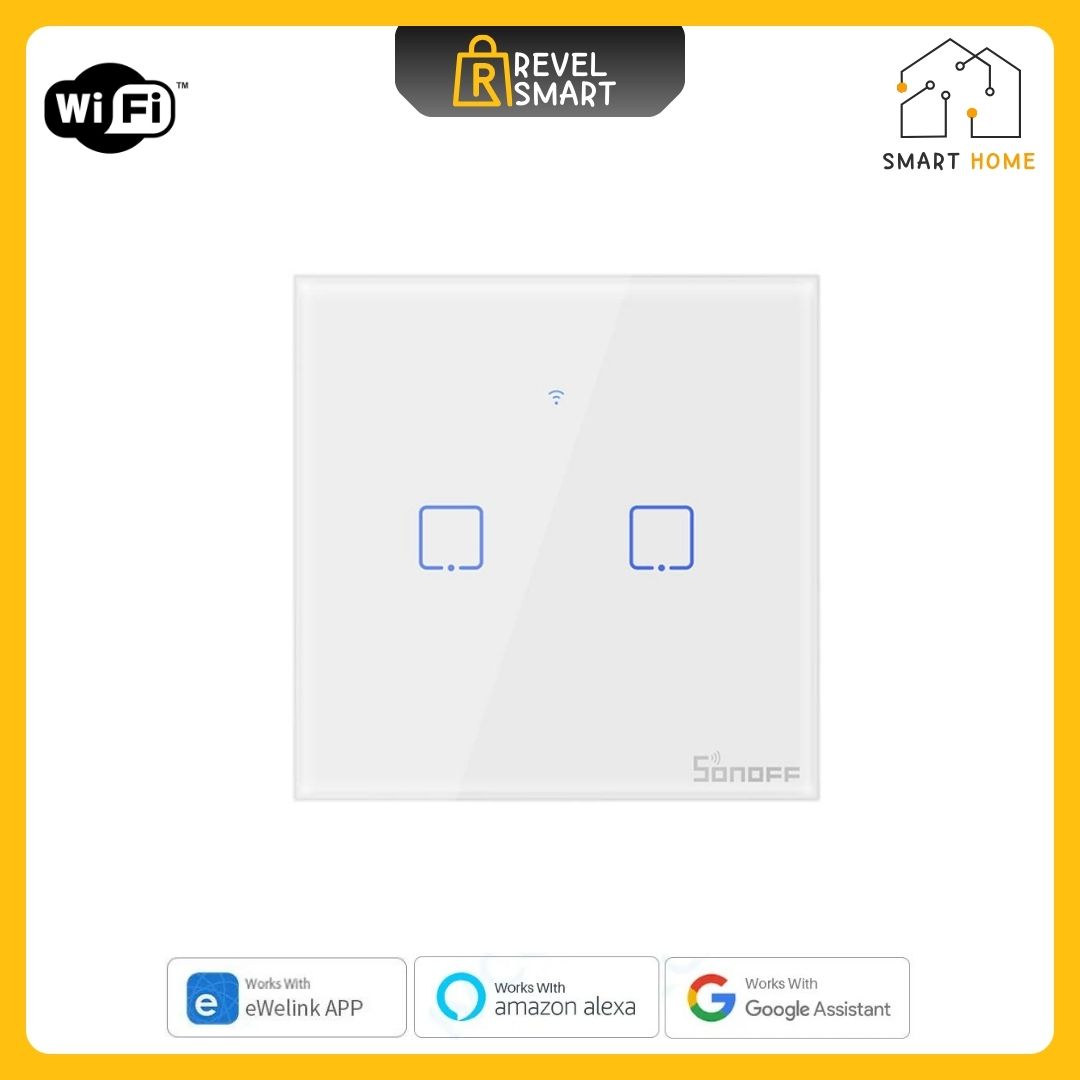 Smart Wall Light Switches, From SONOFF, T2 version, Supports WIFI, maxload 480W