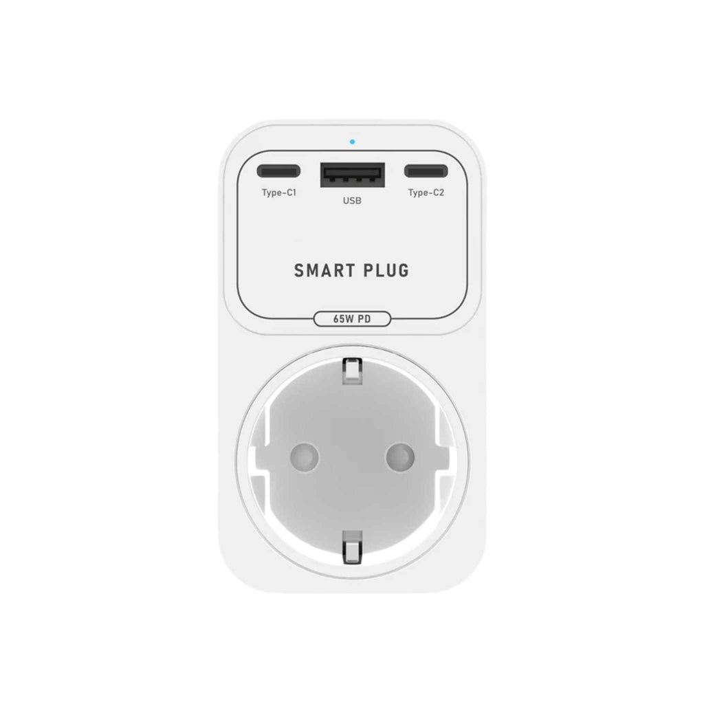 AVATTO Tuya WiFi EU smart socket with 65W GaN dual USB-C PD and USB-A fast charging ports
