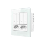 AVATTO Tuya WiFi 4x4 Brazil wall switch and socket panel with 4 smart buttons and 16A outlet
