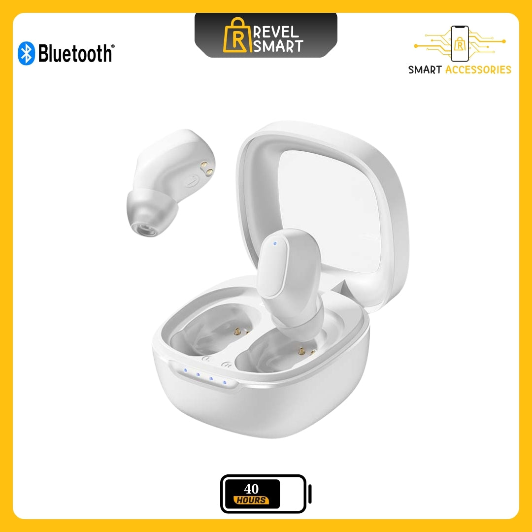 Wireless Earbuds, From Essager, Version ES-02, Supports Bluetooth 5.3, Playtime up to 40 Hours, Color White