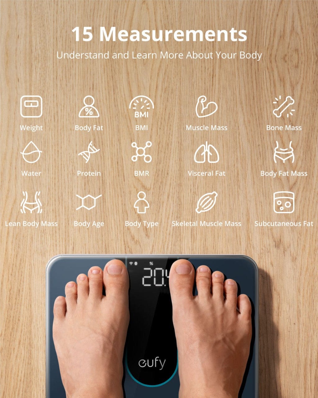 eufy eufy, Smart Scale Digital for the body, with Wi-Fi and Bluetooth, P2 version