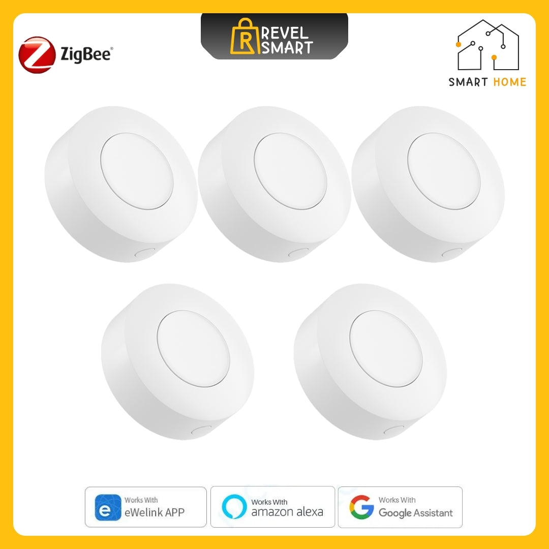 Smart Switch Button, Zigbee Wireless, From SONOFF, SNZB-01P Version, 5 pieces