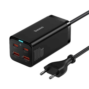 Baseus GaN3 Pro 100W 65W desktop fast charger with 4 ports and 1.5m extension cable
