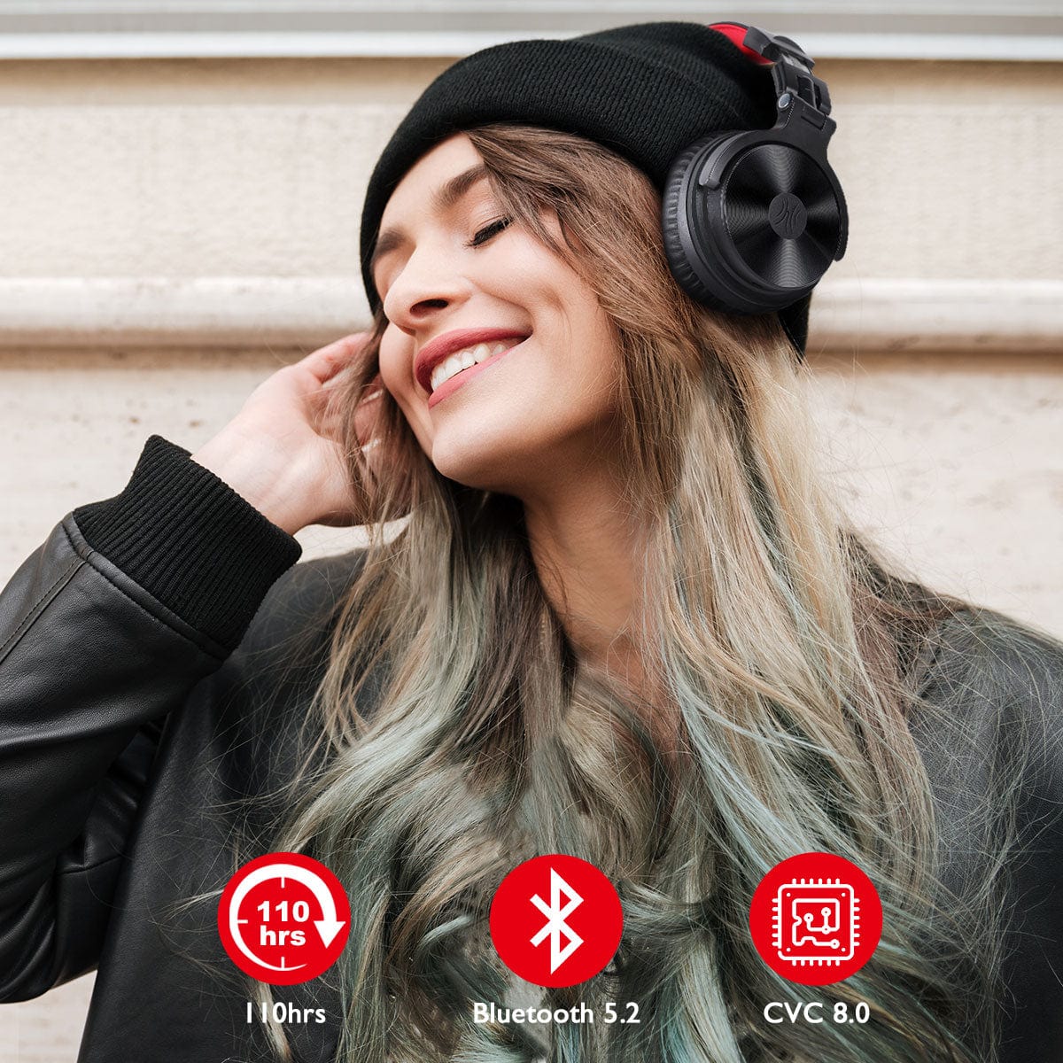 OneOdio OneOdio Wireless Headphone, Version Pro M, Supports Bluetooth 5.2, Playtime up to 110 Hourss, Color Black