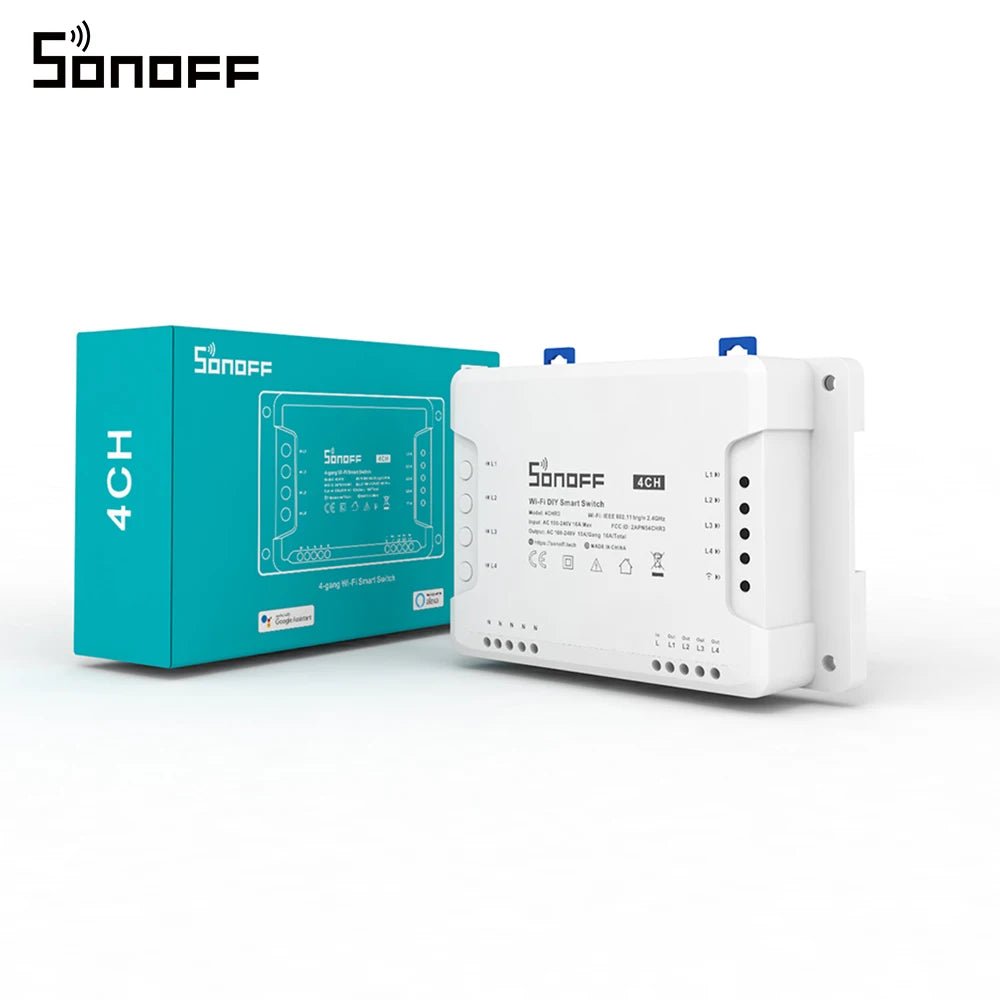 Sonoff 4CH R3 Wi - Fi Smart Switch - 4 Gang Remote Control - Revel Smart