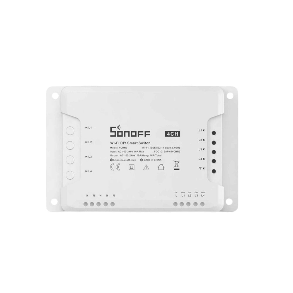 Sonoff 4CH R3 Wi - Fi Smart Switch - 4 Gang Remote Control - Revel Smart