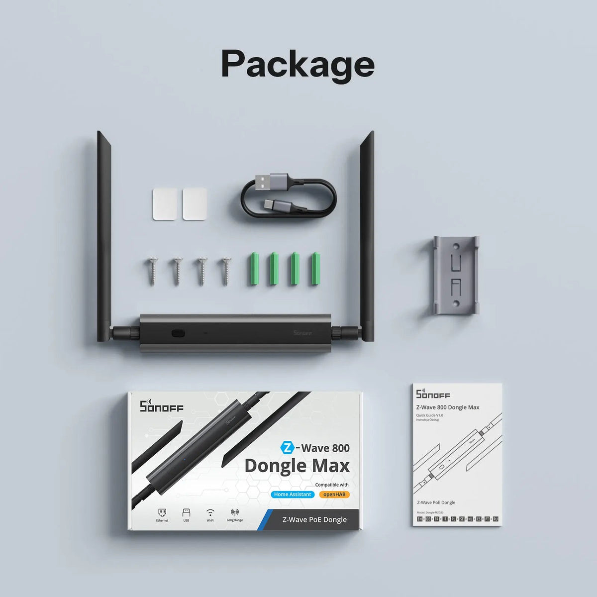 SONOFF Dongle-MZG23 Z-Wave 800 PoE Dongle Max – Ethernet, Wi-Fi & USB, Long Range, S2 Security for Home Assistant, openHAB & Z-Wave JS - Revel Smart