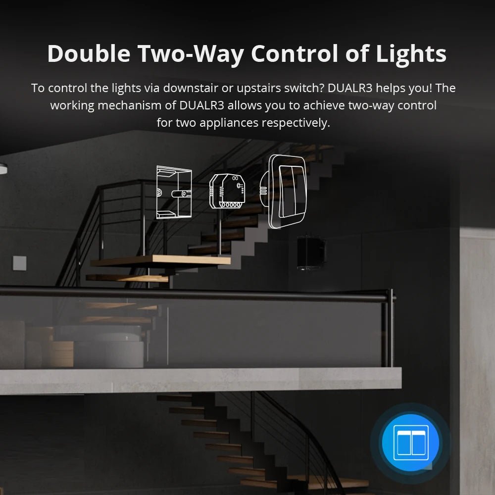 SONOFF DualR3 Lite Smart Dual Relay Wi - Fi Switch – DIY 2 - Gang Mini Module with Two - Way Control for Home Automation - Revel Smart