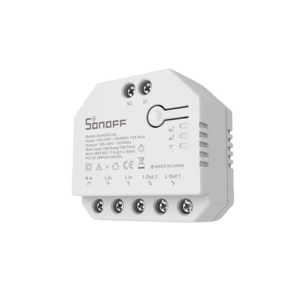 SONOFF DualR3 Lite Smart Dual Relay Wi - Fi Switch – DIY 2 - Gang Mini Module with Two - Way Control for Home Automation - Revel Smart