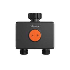 SONOFF Hydro DUO dual-zone Zigbee smart water valve with two outlets, flow meter and brass inlet