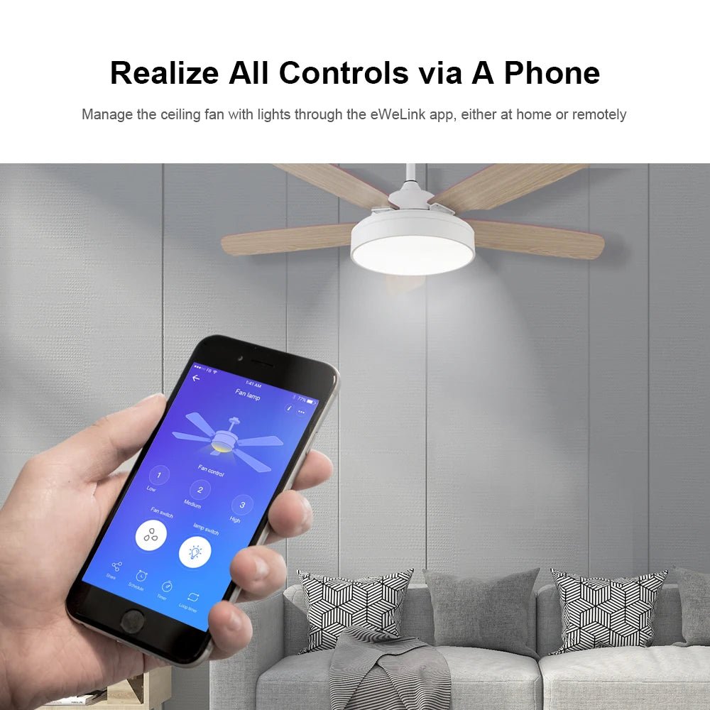 SONOFF iFan04 - L Smart WiFi Ceiling Fan & Light Controller – Remote & Voice Control - Revel Smart