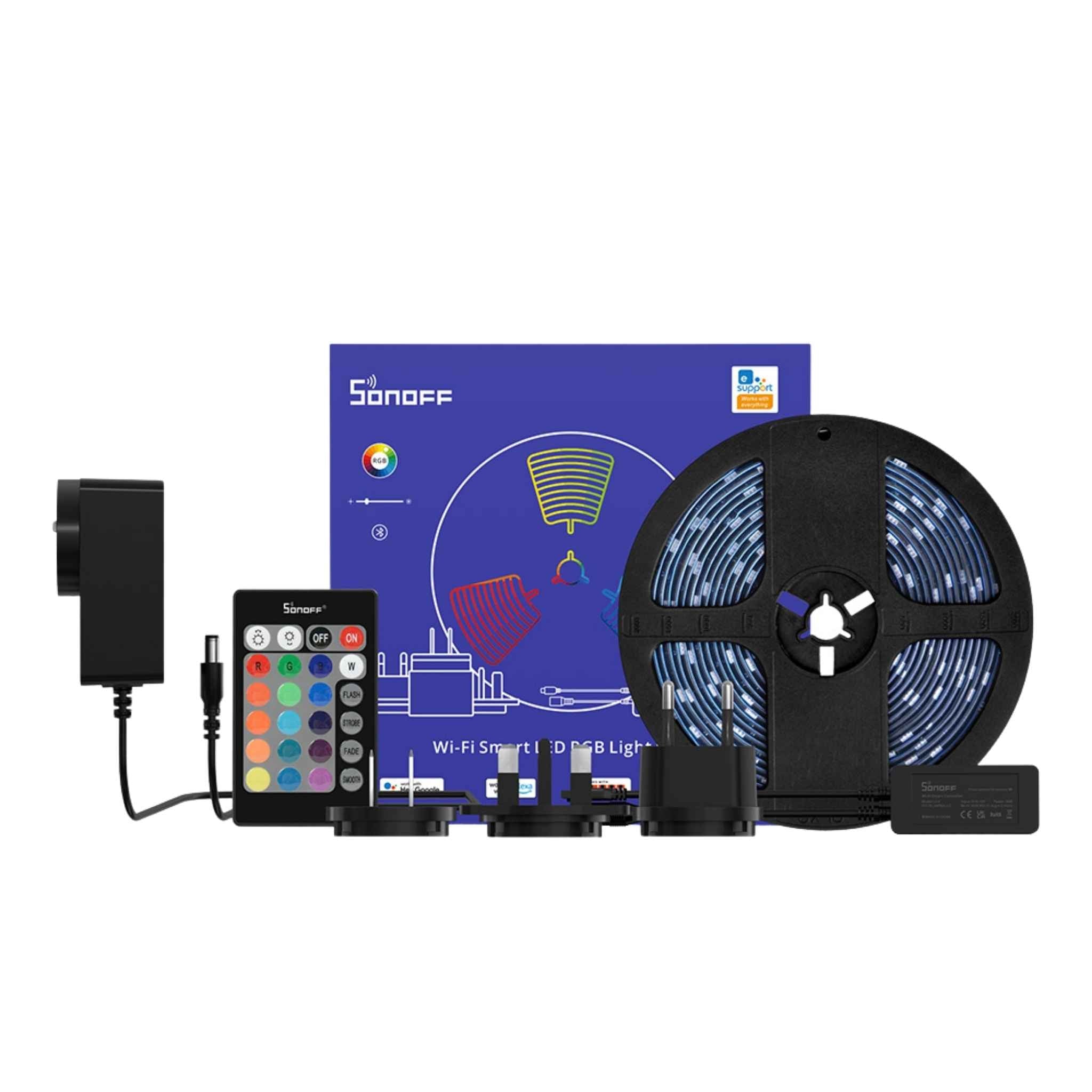 SONOFF L2 Smart RGB LED Light Strip – 2M Waterproof Bluetooth & Wi - Fi Control, Works with Alexa & Google Assistant - Revel Smart