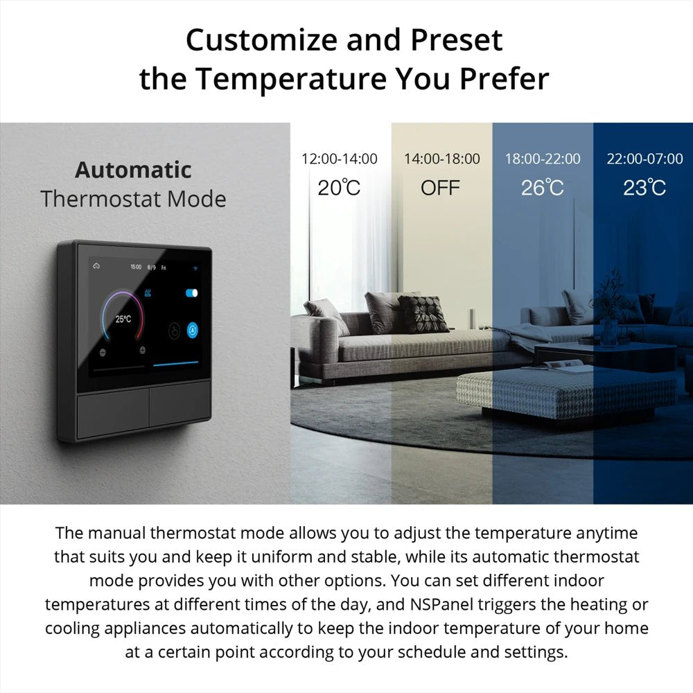 SONOFF NSPanel Smart Scene Wall Switch – WiFi Smart Thermostat & Control Panel - Revel Smart