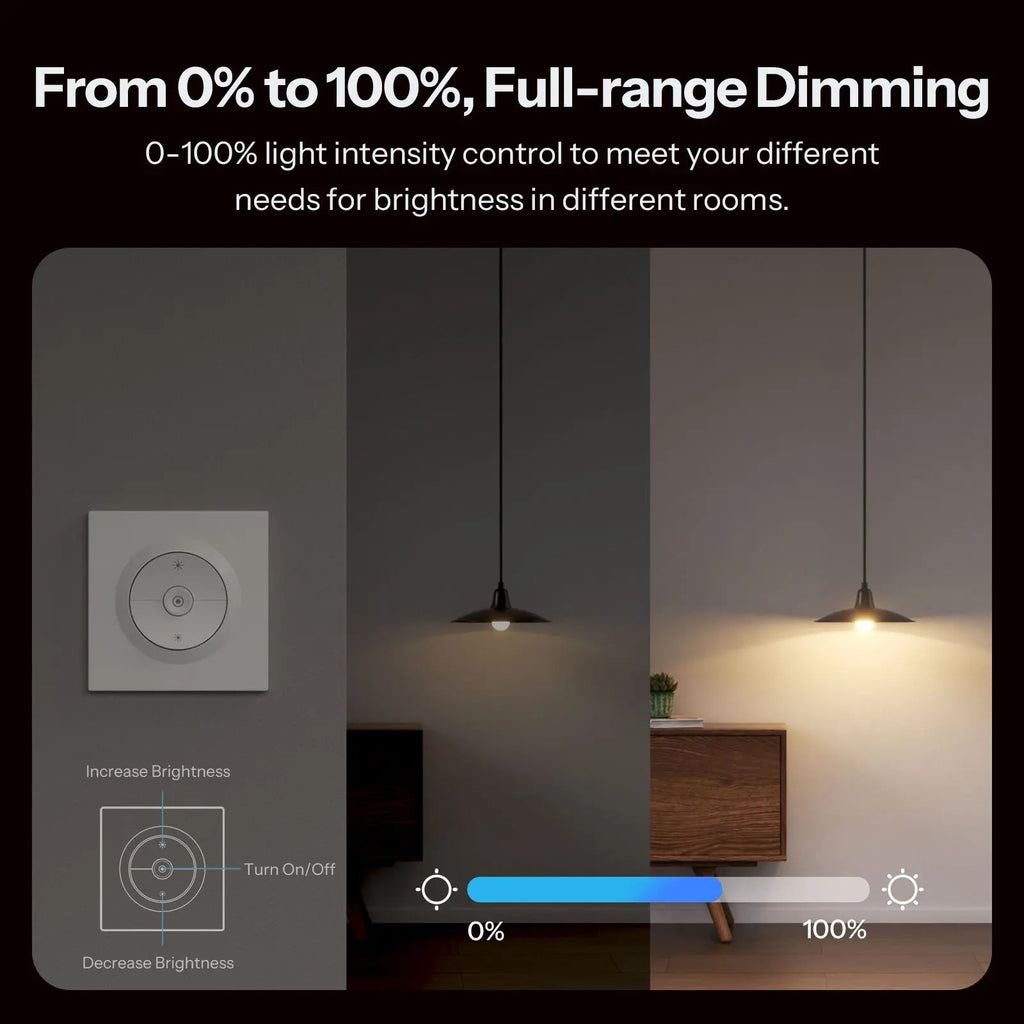 SONOFF Orb-DIM MINI-DIM-E Matter Smart Wi-Fi Dimmer Switch – Flicker-Free, Energy Monitor, Alexa Google Home Apple Home (220-240V) - Revel Smart