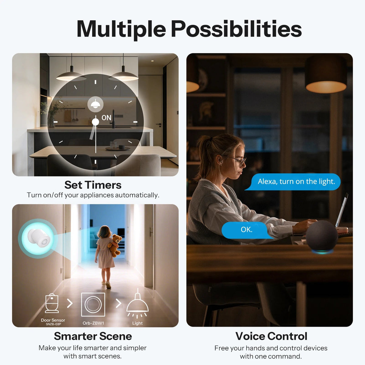 SONOFF Orb-ZBW1 ZBMINIR2-E Zigbee 1-Gang Smart Wall Switch – Zigbee Router, Detach Relay, Alexa SmartThings Home Assistant (Hub Required) - Revel Smart