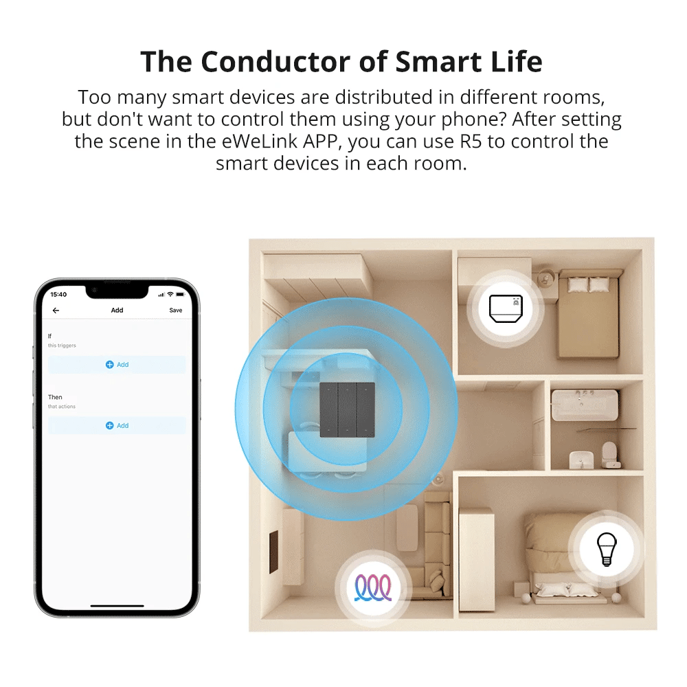 SONOFF R5 SwitchMan Scene Controller | 6 - Key Wireless Remote Control - Revel Smart