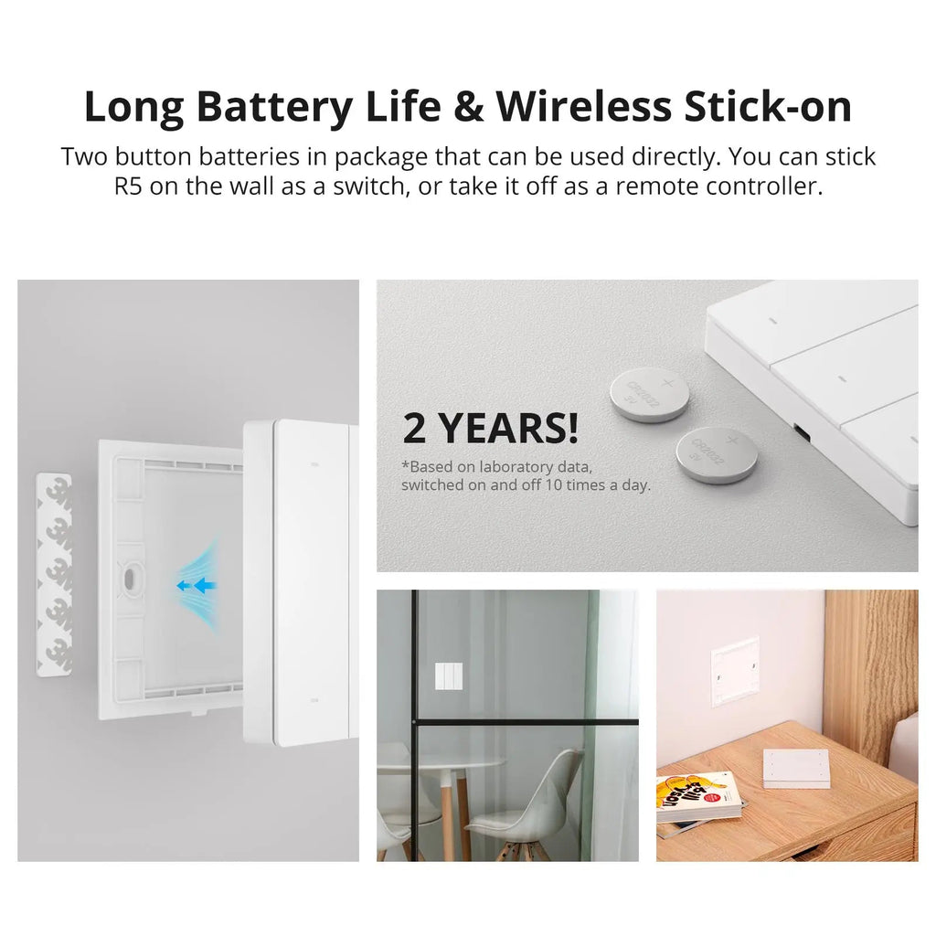 SONOFF R5W Scene Controller – 6 - Key Wireless eWeLink - Remote Switch - Revel Smart