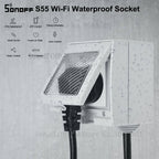 SONOFF S55 Waterproof IP55 WiFi Smart Power Socket AU Outdoor Plug - Revel Smart