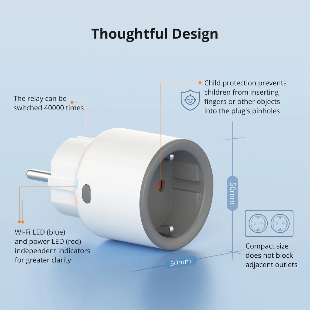 SONOFF S60 UK Smart Wi - Fi Plug with Energy Monitoring - Revel Smart