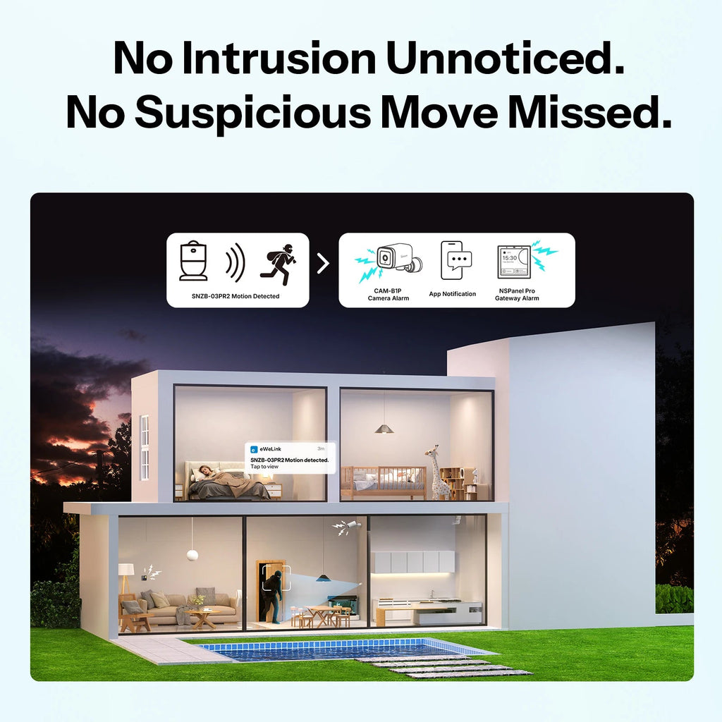 SONOFF SNZB-03PR2 SenseGuard Motion Gen2 Zigbee PIR Motion Sensor – Light Sensor, 120° Detection, 3-Year Battery (Zigbee Hub Required) - Revel Smart