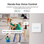 Sonoff T1 UK Plug 86 Type Smart Wall Touch Light Switch Toughened Touch Glass Panel Support WiFi/RF/APP/Touch Control - Revel Smart