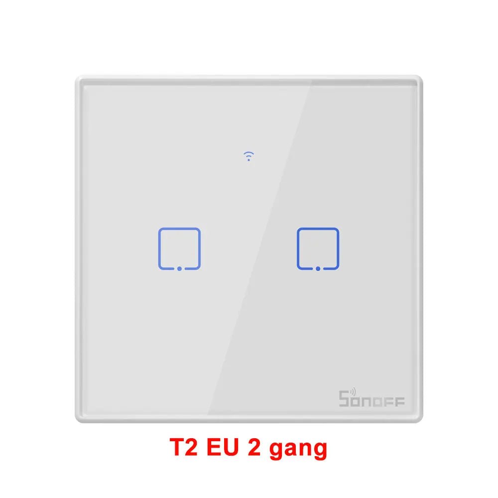 SONOFF T2EU TX Smart WiFi Touch Wall Light Switch – with RF & Voice Control - Revel Smart