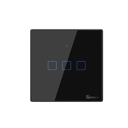 SONOFF T3EU TX Smart WiFi Wall Touch Switch – Black with Border, Remote & Voice Control - Revel Smart
