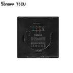 SONOFF T3EU TX Smart WiFi Wall Touch Switch – Black with Border, Remote & Voice Control - Revel Smart