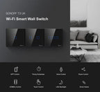 SONOFF T3UK TX Smart WiFi Wall Touch Switch Black - Revel Smart