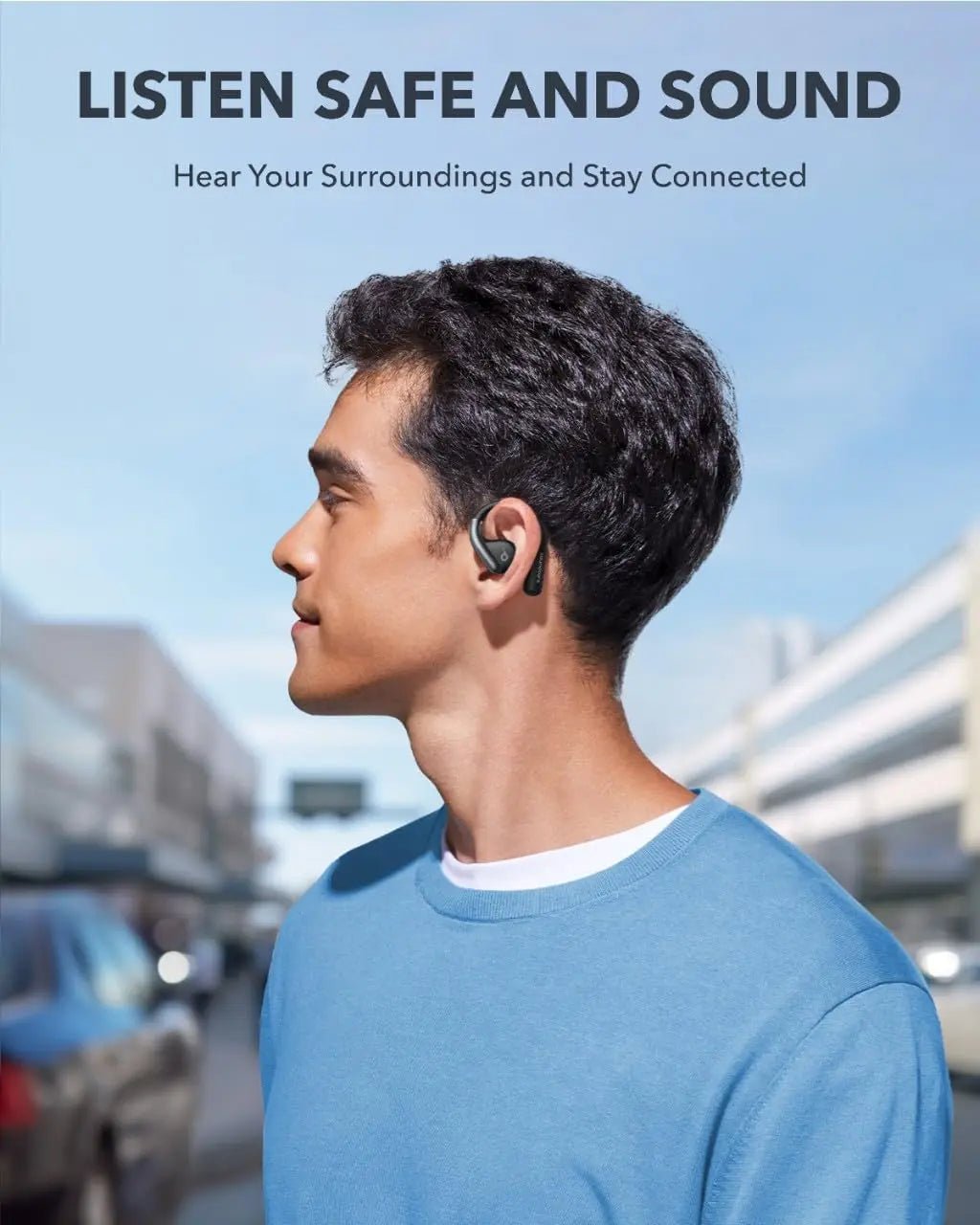 Soundcore AeroFit Open - Ear Earbuds | 42H Playtime, Bluetooth 5.3, Midnight Black - Revel Smart