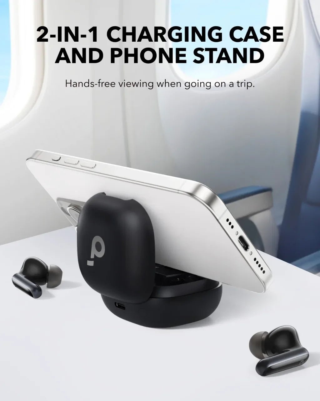 Soundcore by Anker P40i ANC Wireless Earbuds, 60H Playtime, Bluetooth 5.3 with 2 - in - 1 Stand Charging Case, 11mm Drivers, AI 6 - Mic Calls, IPX5, White - Revel Smart