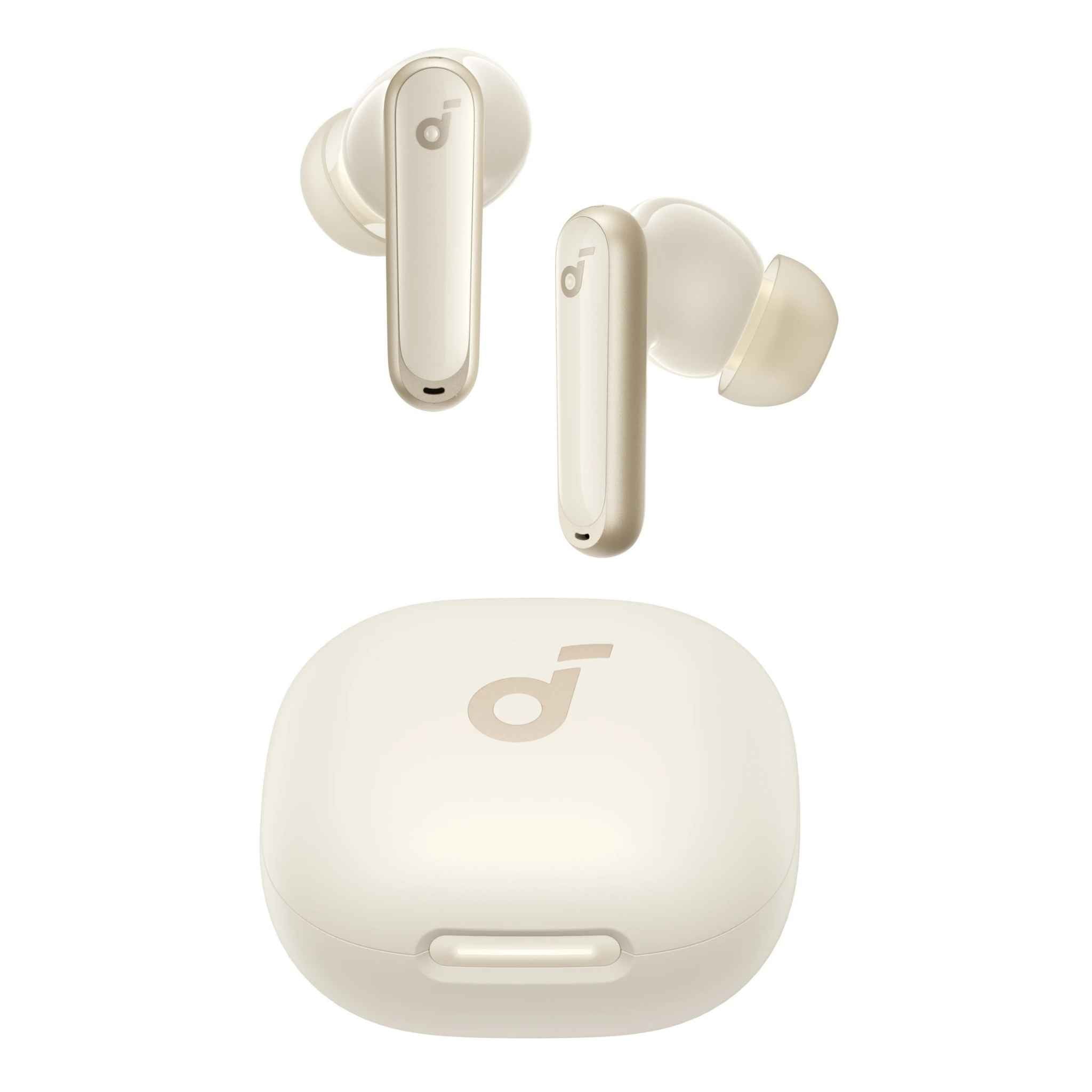 Soundcore by Anker P40i ANC Wireless Earbuds, 60H Playtime, Bluetooth 5.3 with 2 - in - 1 Stand Charging Case, 11mm Drivers, AI 6 - Mic Calls, IPX5, White - Revel Smart