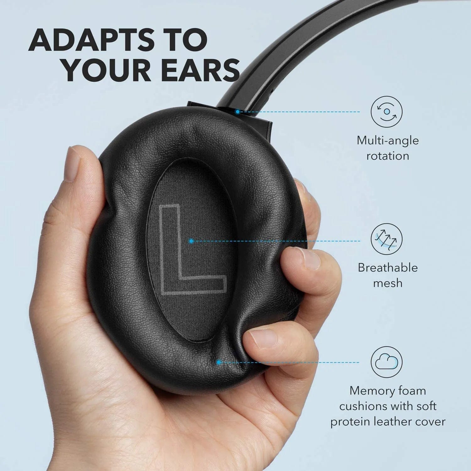 Soundcore China Soundcore, Wireless Over Ear, Version Life Q20, Supports Bluetooth 5.0, Playtime up to 40 Hours, Color Black