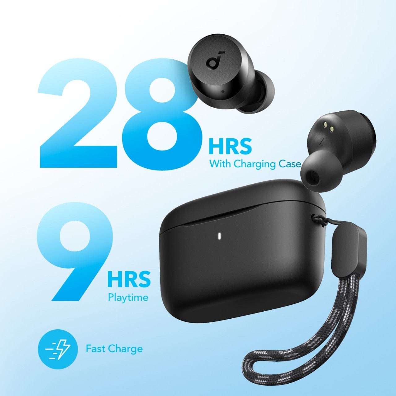 Soundcore Soundcore, Wireless Earbuds, Version A20i, Supports Bluetooth 5.3, Playtime up to 28 Hours, Color Black