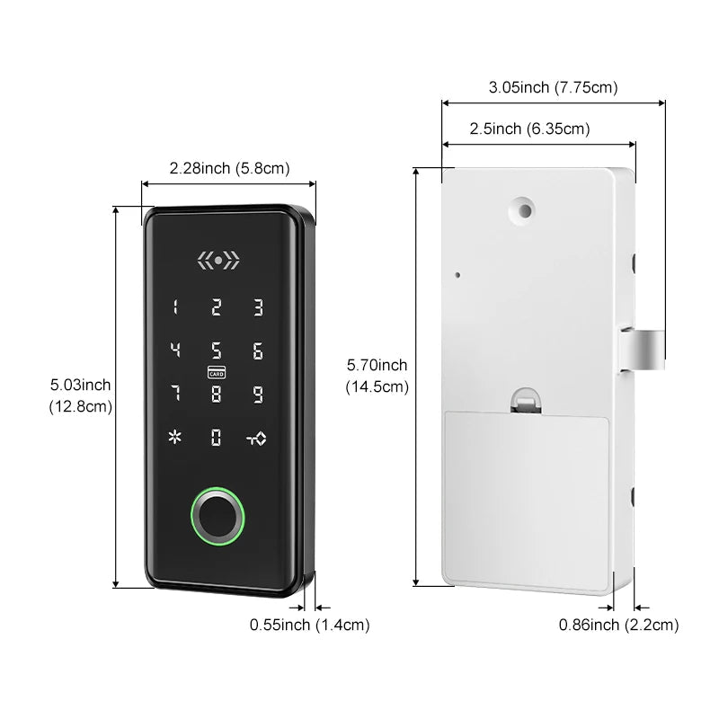 TTLock Smart Cabinet Lock – Password & App Control, 200 Users, Hotel Safe Lock - Revel Smart