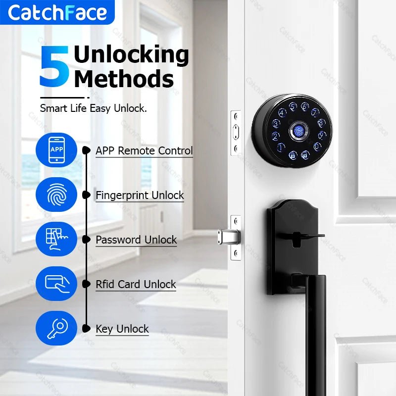 TTLock Smart Deadbolt Door Lock – Fingerprint, Keypad, RFID Card & App Control (A221) - Revel Smart
