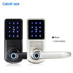 TTLock Smart Door Lock – Fingerprint Touchscreen Keypad, Card & App Access, Black - Revel Smart
