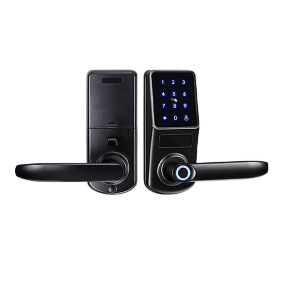 TTLock Smart Door Lock – Fingerprint Touchscreen Keypad, Card & App Access, Black - Revel Smart