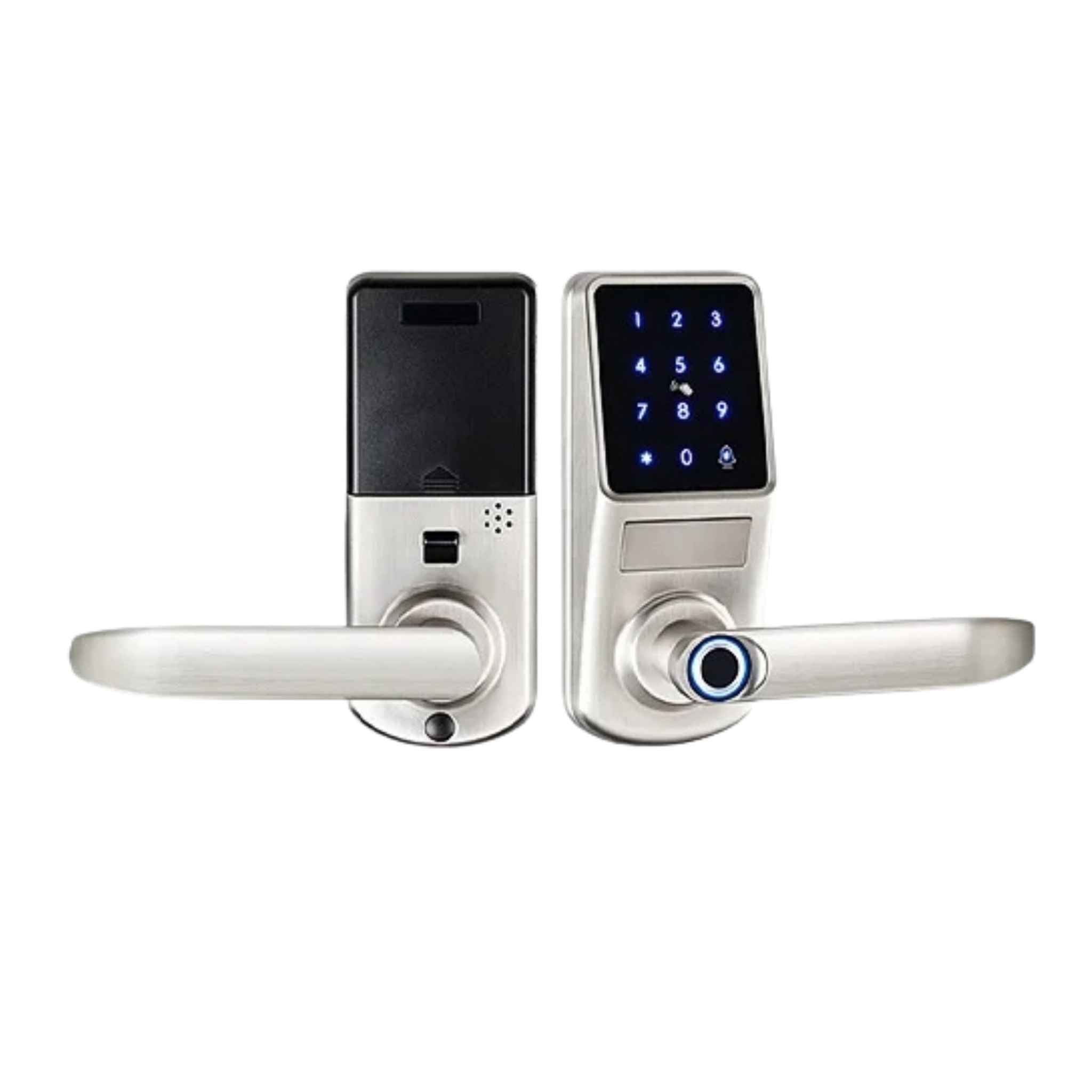 TTLock Smart Door Lock – Fingerprint Touchscreen Keypad, Card & App Access, Satin Nickle - Revel Smart