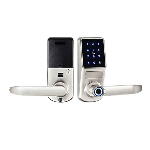 TTLock Smart Door Lock – Fingerprint Touchscreen Keypad, Card & App Access, Satin Nickle - Revel Smart