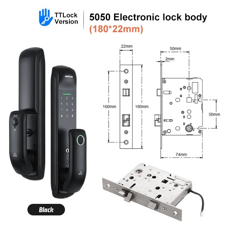 TTLock Smart Mortise Door Lock – Fingerprint, Keypad Password & IC Card Access - Revel Smart
