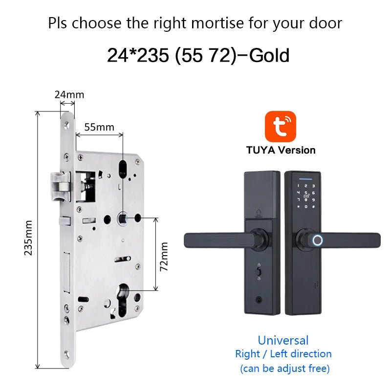 Tuya WiFi Smart Door Lock – Fingerprint, IC Card & Touchscreen Keypad (520TUYA) - Revel Smart